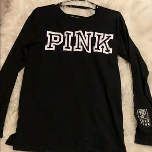 Black pink long sleeve T-shirt